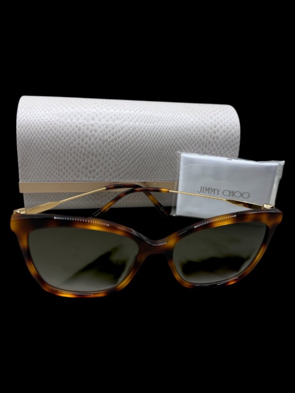 Jimmy Choo MACI/S 086 HA Cat Eye Sunglasses - Havana/Gold/Brown